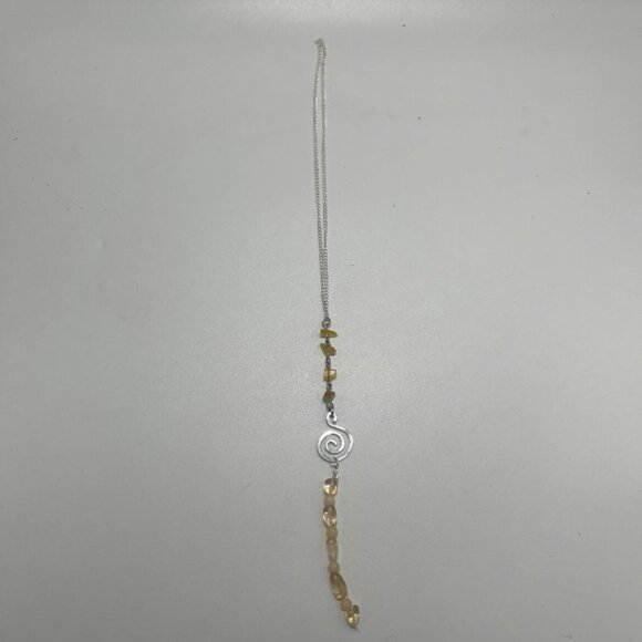 Honey Calcite and Yellow Agate Beaded Hanging Wall Decor - Picture 1 of 3